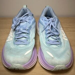 Hoka Women's Bondi 8 Running Shoes in Airy Blue‎ Sunlight Ocean Mesh